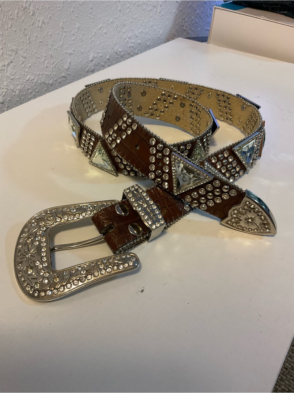 Nocona Rhinestone Studded Western Belt large